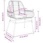 Preview: 3-teiliges Garten-Ess-Set mit Kissen Braun Poly Rattan