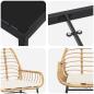Preview: 5-teiliges Garten-Ess-Set mit Kissen in Braun Poly-Rattan
