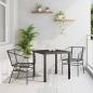 Preview: ARDEBO.de - 3-teiliges Garten-Essenset Schwarz Poly Rattan