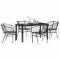 Preview: Set aus 3 Schwarz PE-Rattan, pulverbeschichteter Stahl