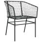 Preview: Set aus 3 Schwarz PE-Rattan, pulverbeschichteter Stahl
