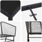 Preview: Set aus 3 Schwarz PE-Rattan, pulverbeschichteter Stahl