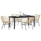 Preview: 5-teiliges Gartendining-Set Brauner Poly-Rattan