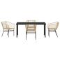 Preview: 5-teiliges Gartendining-Set Brauner Poly-Rattan
