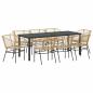Preview: Garten Essgruppe 9 stk. Braun Poly-Rattan