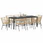 Preview: Garten Essgruppe 9 stk. Braun Poly-Rattan