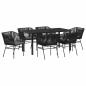 Preview: Set von 4 Schwarz PE-Rattan Standard Langlebig Gartenstuhl