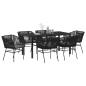 Preview: Set von 4 Schwarz PE-Rattan Standard Langlebig Gartenstuhl