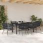 Preview: Set von 4 Schwarz PE-Rattan Standard Langlebig Gartenstuhl