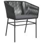 Preview: Set von 4 Schwarz PE-Rattan Standard Langlebig Gartenstuhl