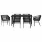 Preview: Set von 4 Schwarz PE-Rattan Standard Langlebig Gartenstuhl