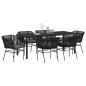 Preview: Garten Essgruppe 7 pcs Schwarz Pulverbeschichteter Stahl