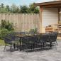 Preview: Set mit 5 Schwarz, Dunkelgrau PE-Rattan, pulverbeschichteter Stahl