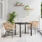 Preview: ARDEBO.de - Set mit 2 Braun Poly-Rattan, Pulverbeschichteter Stahl Mittel