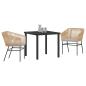 Preview: Set mit 2 Braun Poly-Rattan, Pulverbeschichteter Stahl Mittel