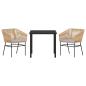 Preview: Set mit 2 Braun Poly-Rattan, Pulverbeschichteter Stahl Mittel