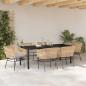 Preview: 7-teiliges Garten-Ess-Set mit Kissen Braun Poly-Rattan
