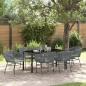 Preview: ARDEBO.de - 2-teiliges Garten-Essset mit Kissen Grau Poly-Rattan
