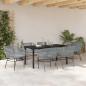 Preview: 2-teiliges Garten-Essset mit Kissen Grau Poly-Rattan
