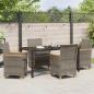 Preview: 5-teiliges Gartenset mit Kissen Grau Poly-Rattan