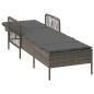 Preview: Sonnenliege Grau und Dunkelgrau PE Rattan 157 x 55 x 92 cm