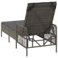 Preview: Sonnenliege Grau und Dunkelgrau PE Rattan 157 x 55 x 92 cm