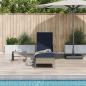 Preview: Sonnenliege Grau PE Rattan 157 x 55 x 92 cm Faltbar Sonnenliege