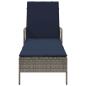 Preview: Sonnenliege Grau PE Rattan 157 x 55 x 92 cm Faltbar Sonnenliege