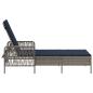 Preview: Sonnenliege Grau PE Rattan 157 x 55 x 92 cm Faltbar Sonnenliege