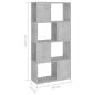 Preview: Bücherregal/Raumteiler Betongrau 60x24x124,5 cm