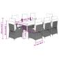 Preview: 9-tlg. Garten-Essgruppe mit Kissen Schwarz Poly Rattan