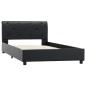 Preview: ARDEBO.de - Bettgestell Schwarz Kunstleder 90 x 200 cm