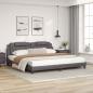 Preview: Bett mit Matratze Grau 200x200 cm Kunstleder