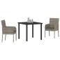 Preview: 3-teiliges Garten-Dining-Set mit Kissen Grau Poly Rattan