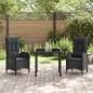 Preview: 3-teiliges Garten-Dining-Set Schwarz Poly-Rattan