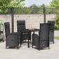 Preview: 5-teiliges Garten-Essset Schwarz Poly-Rattan