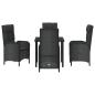 Preview: 5-teiliges Garten-Essset Schwarz Poly-Rattan
