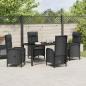 Preview: 5-teiliges Garten-Esstischset Schwarz Poly-Rattan