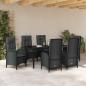 Preview: 7-teiliges Garten-Essenset Schwarz Poly Rattan