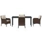 Preview: 5-teiliger Garten-Ess-Set mit Kissen Braun Poly Rattan