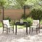 Preview: 3-teiliges Garten Esszimmer Set mit Kissen Braunes Poly-Rattan