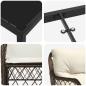 Preview: 3-teiliges Garten Esszimmer Set mit Kissen Braunes Poly-Rattan