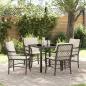 Preview: ARDEBO.de - 5-teiliges Garten-Essgruppen-Set mit Kissen, braunes Poly-Rattan