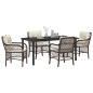 Preview: 5-Teiliges Garten Essset mit Kissen Braun Poly-Rattan