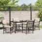 Preview: 5-Teiliges Garten Essset mit Kissen Braun Poly-Rattan