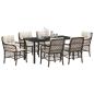 Preview: 7-teiliges Gartentisch-Set mit Kissen Braunes Poly-Rattan
