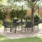 Preview: ARDEBO.de - 5-teilige Garten Essgruppe mit Kissen Grau Poly Rattan