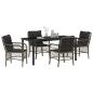 Preview: 5-teilige Garten Essgruppe mit Kissen Grau Poly Rattan