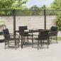 Preview: 5-teilige Garten Essgruppe mit Kissen Grau Poly Rattan
