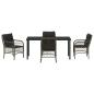 Preview: 5-teilige Garten Essgruppe mit Kissen Grau Poly Rattan